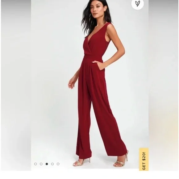 NWT - Lulu’s Red jumpsuit - Picture 2 of 3